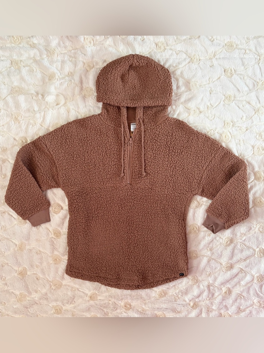 NWT, VICTORIA SECRET PINK PLUSH FLEECE PULLOVER XS OVERSIZED FIT 💕 NEW WITH TAGS